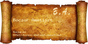 Boczor Ametiszt névjegykártya